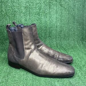 HARRYS OF‎ LONDON Leather Madox Chelsea Boots Metallic Bronze US 12.5 Rare $950